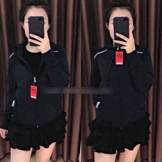 Áo khoác da cá trơn tui trong có xỏ ngón cổ cao mẫu mới
