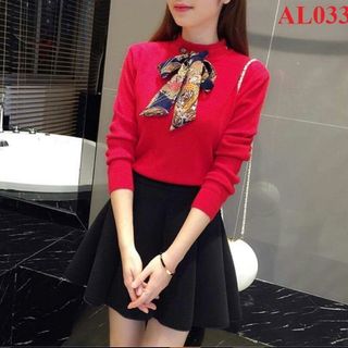 Áo len gân nơ cổ sỉ 10 sp bất kỳ