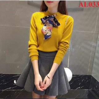 Áo len gân nơ cổ sỉ 10 sp bất kỳ