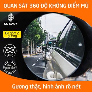 Bộ 2 gương cầu kính lồi 3 cm chiếu hậu xóa điểm mù xe hơi ô tô xe tải tăng độ an toàn- giá sỉ