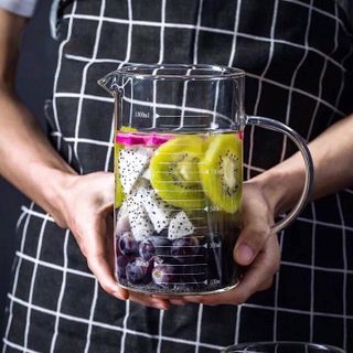 Cốc ca Ly thủy tinh Glass Cup 1000ml chia vạch đo đong thể tích-HL103