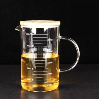 Cốc ca Ly thủy tinh Glass Cup 1000ml chia vạch đo đong thể tích-HL103