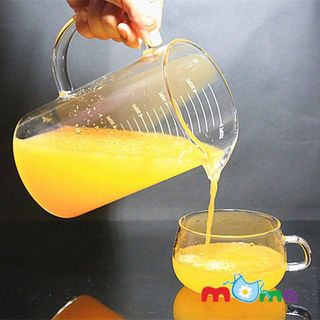 Cốc ca Ly thủy tinh Glass Cup 1000ml chia vạch đo đong thể tích-HL103