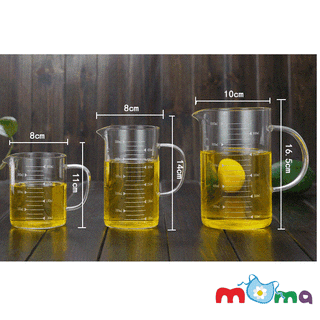 Cốc ca Ly thủy tinh Glass Cup 1000ml chia vạch đo đong thể tích-HL103