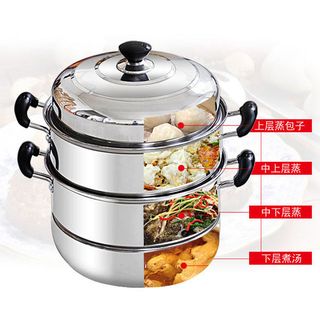 Nồi hấp inox đa năng 2 tầng 3 đáy cao cấp giá sỉ