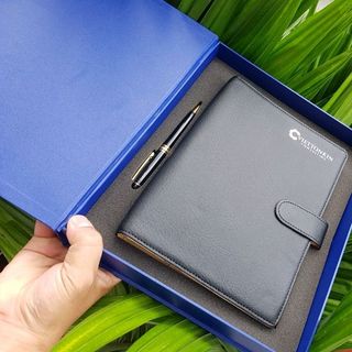 quà tặng doanh nghiệp - sét sổ bìa da và bút kí