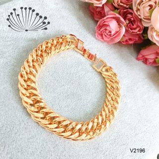 Lắc tay nam vàng dây xích titan không đen mạ vàng