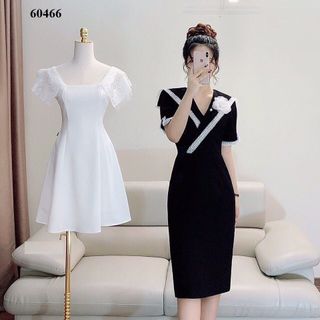ĐẦM THUN CÁT HÀN PHỐI REN ĐÍNH HOA 60-65K