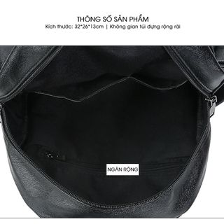 Balo Thời Trang Nữ D1392 Da Mềm Màu Đen