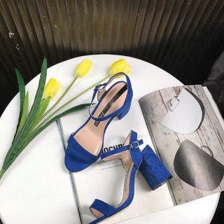 Giày sandal gót 7p cực sang da lộn