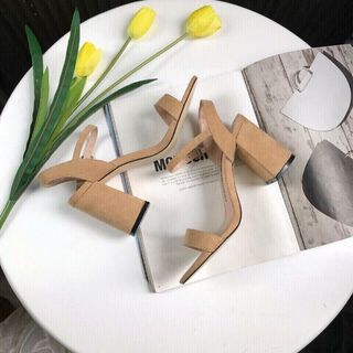 Giày sandal gót 7p cực sang da lộn