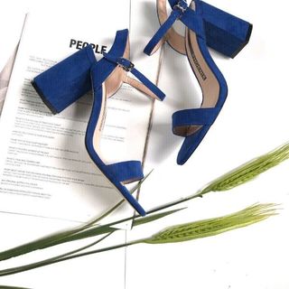 Giày sandal gót 7p cực sang da lộn