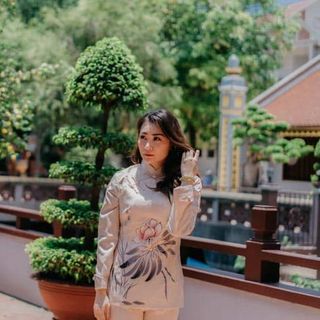 Bộ Pháp Phục Đồ Lam Đi Chùa Cao Cấp - Đồ Phật Tử Vải Cotton Pha Đũi Màu Kem Họa Tiết Hoa Sen Đài Loan ASENK24
