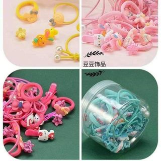 Hộp 50 Dây Bộc Tóc Và Kẹp Tóc Cho Bé Yêu