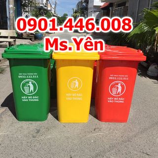 bán thùng rác công cộng ngoài trời 120L 240L nắp kín 2 bánh xe