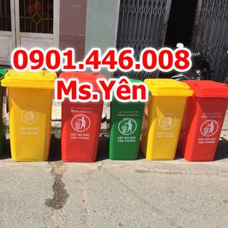bán thùng rác công cộng ngoài trời 120L 240L nắp kín 2 bánh xe