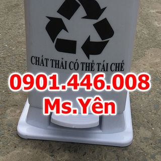 Thùng rác đạp chân y tế 15L - 20L - Logo chuẩn bộ y tế