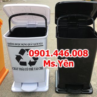 Thùng rác đạp chân y tế 15L - 20L - Logo chuẩn bộ y tế