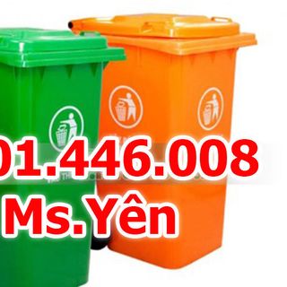 Thùng rác 240L - 2 bánh xe - nắp kín nhựa HDPE nguyên sinh