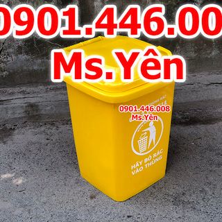 bán thùng rác 60L - Xanh lá - 4 bánh Nhựa HDPE nguyên sinh