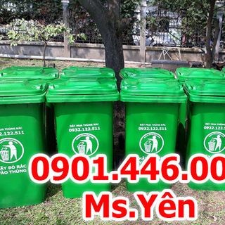 Thùng rác 240L - 2 bánh xe - nắp kín nhựa HDPE nguyên sinh
