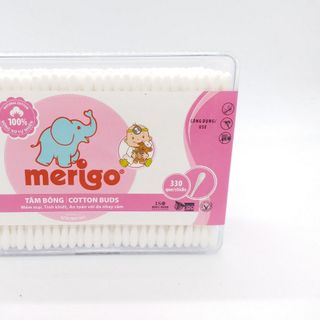 tăm bông merigo 330 que - hộp chữ nhật