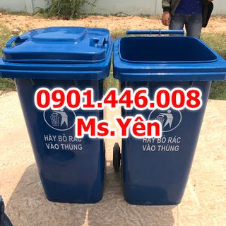 Thùng rác 120L nắp kín có 2 bánh xe - Giá rẻ nhất HCM