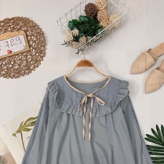 Áo cổ sen bèo ren hoa Mẫu áo kiểu bánh bèo tiểu thư
