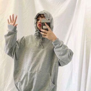 áo nỉ chui hoodie xám