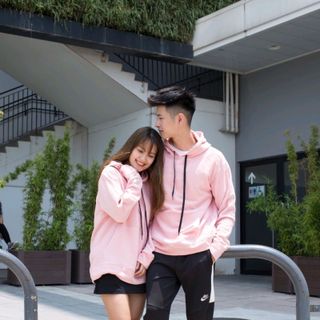 nỉ chui hoodie rêu hồng