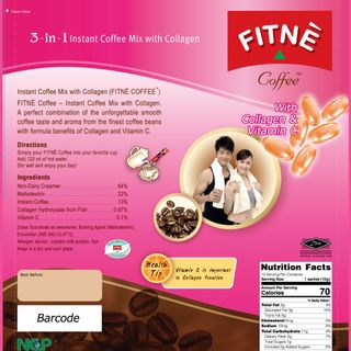 Cà Phê FITNE 3-IN-1 Với Collagen Thái Lan (15g x 10 gói)