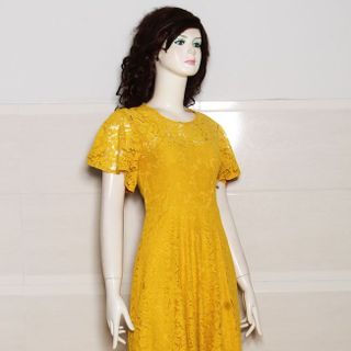 ĐẦM REN TAY NGẮN LOE MS 2311