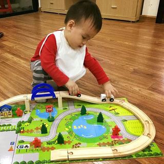 Đồ chơi lắp ráp mô hình giao thông thành phố bằng gỗ
