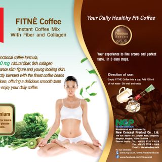 Cà Phê FITNE Cao Cấp Với Chất Xơ và Collagen Thái Lan (16g x 10 gói)