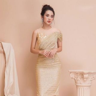 ĐẦM LƯỚI KIM SA PHỐI REN NGỰC MS 2308
