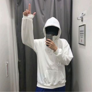 áo nỉ chui hoodie màu trắng