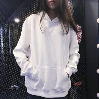áo nỉ chui hoodie màu trắng