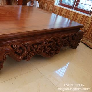 Sập Gụ Ngũ Phúc 1m8 Sập Ngồi Gỗ Gụ Nho Cổ