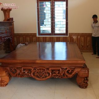 Sập Gụ Ngũ Phúc 1m8 Sập Ngồi Gỗ Gụ Nho Cổ