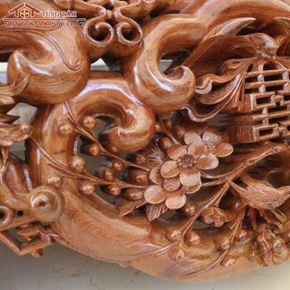 Sập Gụ Ngũ Phúc 1m8 Sập Ngồi Gỗ Gụ Nho Cổ
