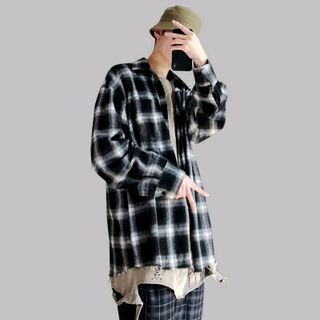sơ mi Flannel dáng thụng