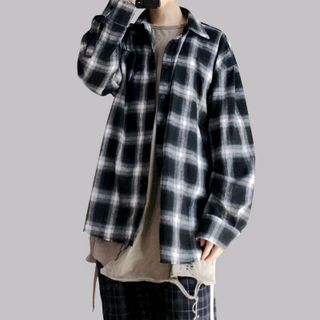 sơ mi Flannel dáng thụng