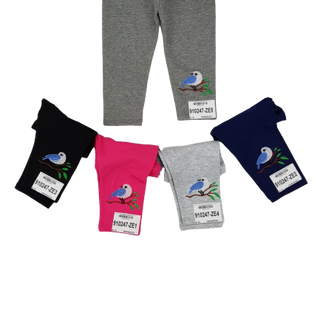 910247-ZE1- Quần leg bé gái cotton dài in chim hồng hiệu HBkids size bé 1-10ri10HT05QTNU110ZE1t7b11