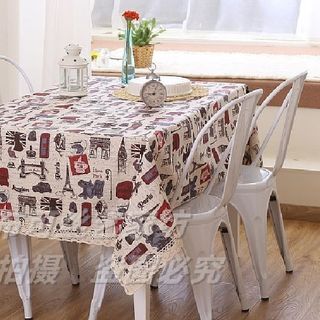 Khăn trải bàn canvas có ren KT 140x180cm nhiều họa tiết nhiều mẫu KB trangtrinhacua