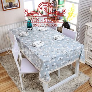 Khăn trải bàn canvas có ren KT 140x220cm nhiều họa tiết nhiều mẫu KB trangtrinhacua