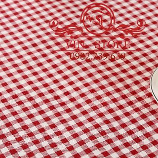 Khăn trải bàn canvas không ren KT 140x240cm họa tiết sọc caro nhiều mẫu KB trangtrinhacua