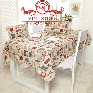 Khăn trải bàn canvas không ren KT 140x180cm nhiều họa tiết nhiều mẫu KB trangtrinhacua