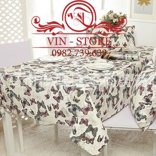 Khăn trải bàn canvas có ren KT 140x140cm nhiều họa tiết nhiều mẫu KB trangtrinhacua