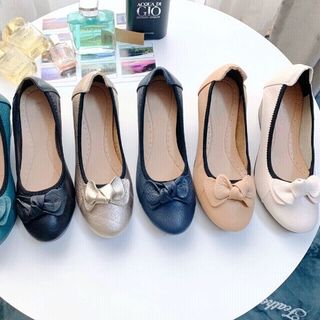 Giày Búp bê da đế xuồng siêu bền