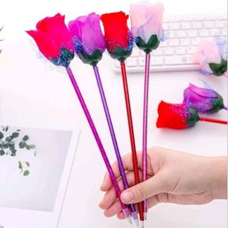 viết mực hoa hồng mực màu xanh dương